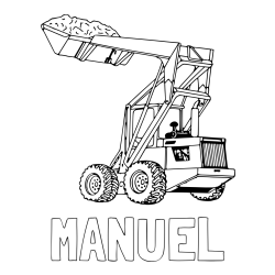 Online izdelana pobarvanka - Pobarvanka imena MANUEL in pobarvanka velikega traktorja