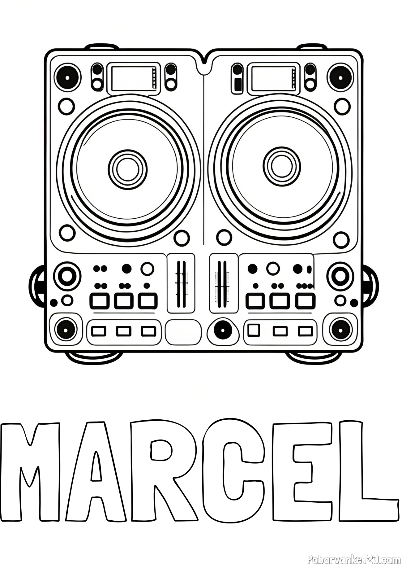 Pobarvanka imena MARCEL in pobarvanka DJ MIXER