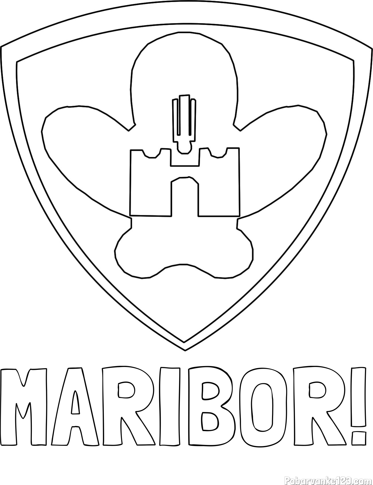 Pobarvanka imena MARIBOR! in pobarvanka NK Maribor (grb)