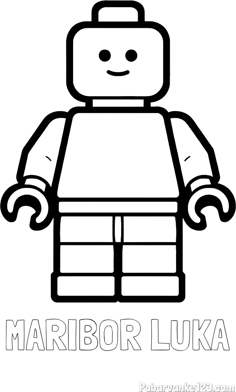Pobarvanka imena MARIBOR LUKA in pobarvanka LEGO figurice fanta