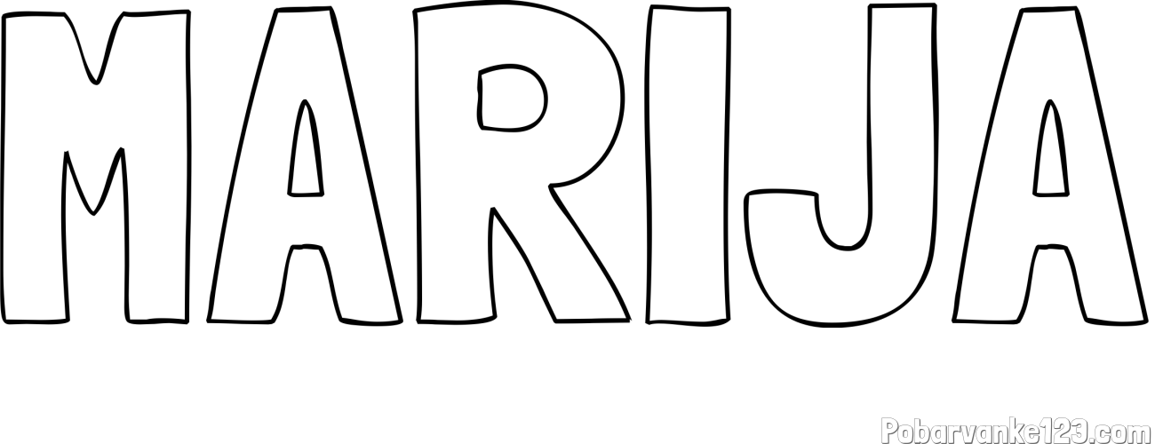 Pobarvanka imena MARIJA