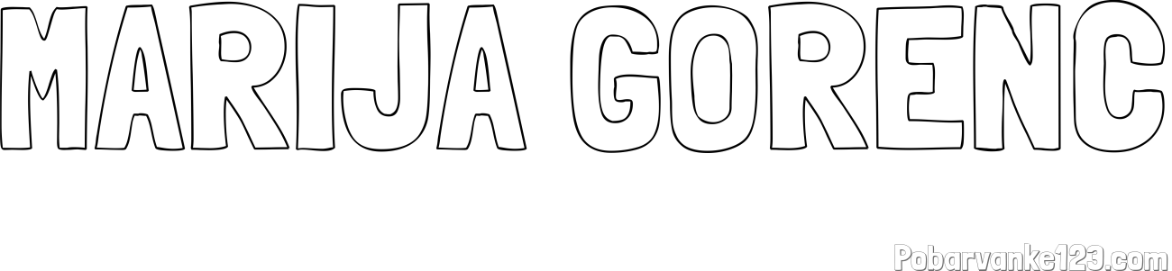 Pobarvanka imena MARIJA GORENC