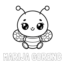 Online izdelana pobarvanka - Pobarvanka imena MARIJA GORENC in otroška pobarvanka ljubke čebele