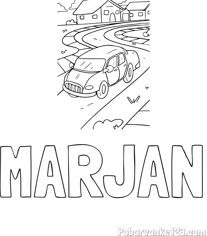 Pobarvanka imena MARJAN in na poti