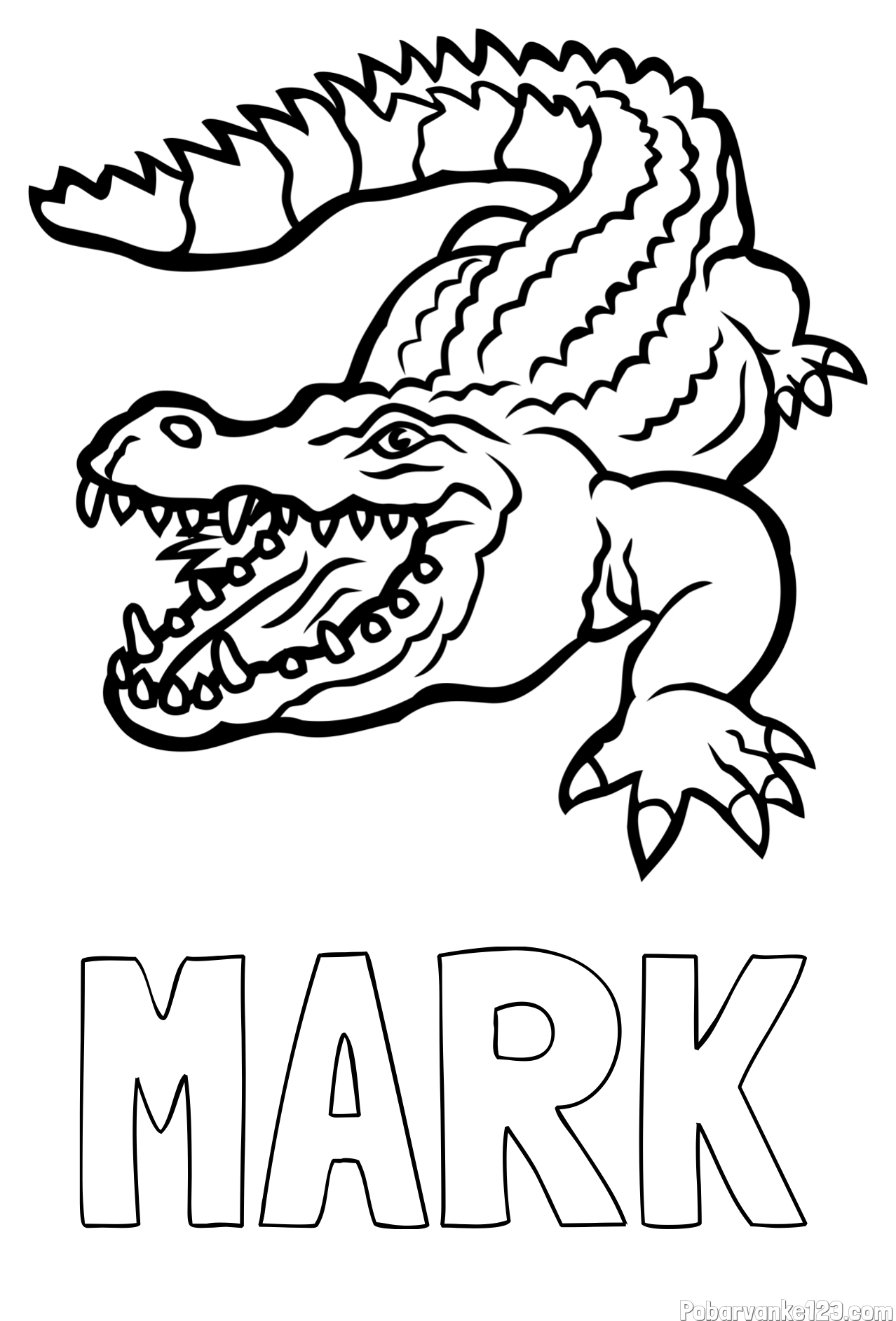Pobarvanka imena MARK in pobarvanka krokodila