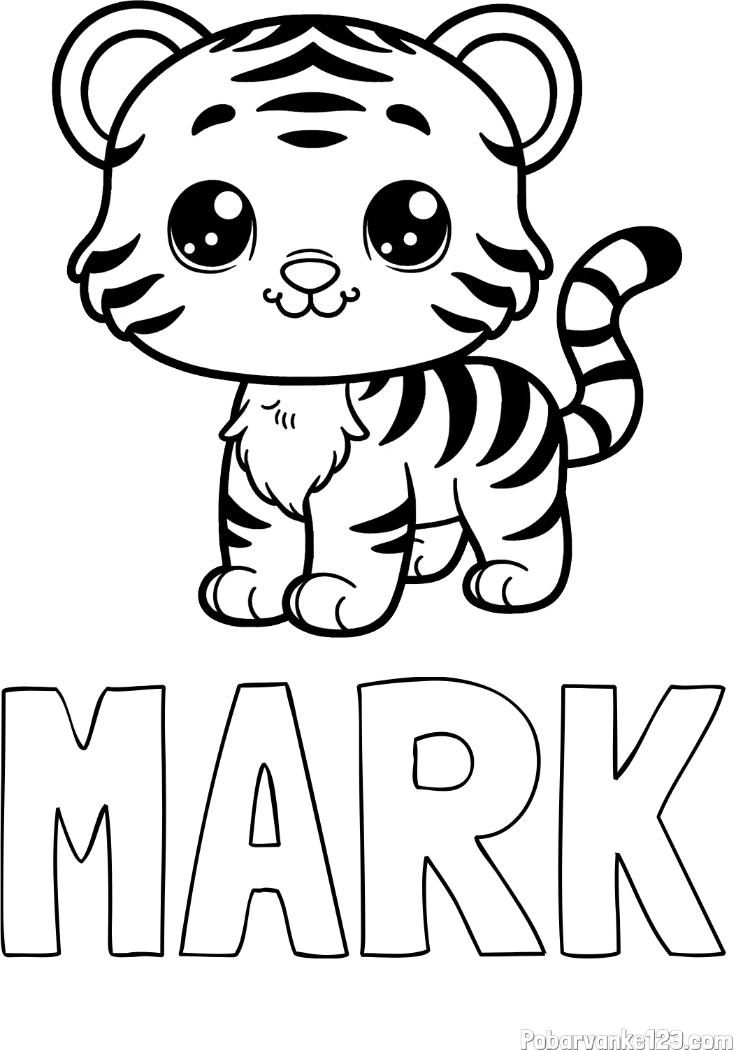 Pobarvanka imena MARK in pobarvanka ljubkega tigrčka