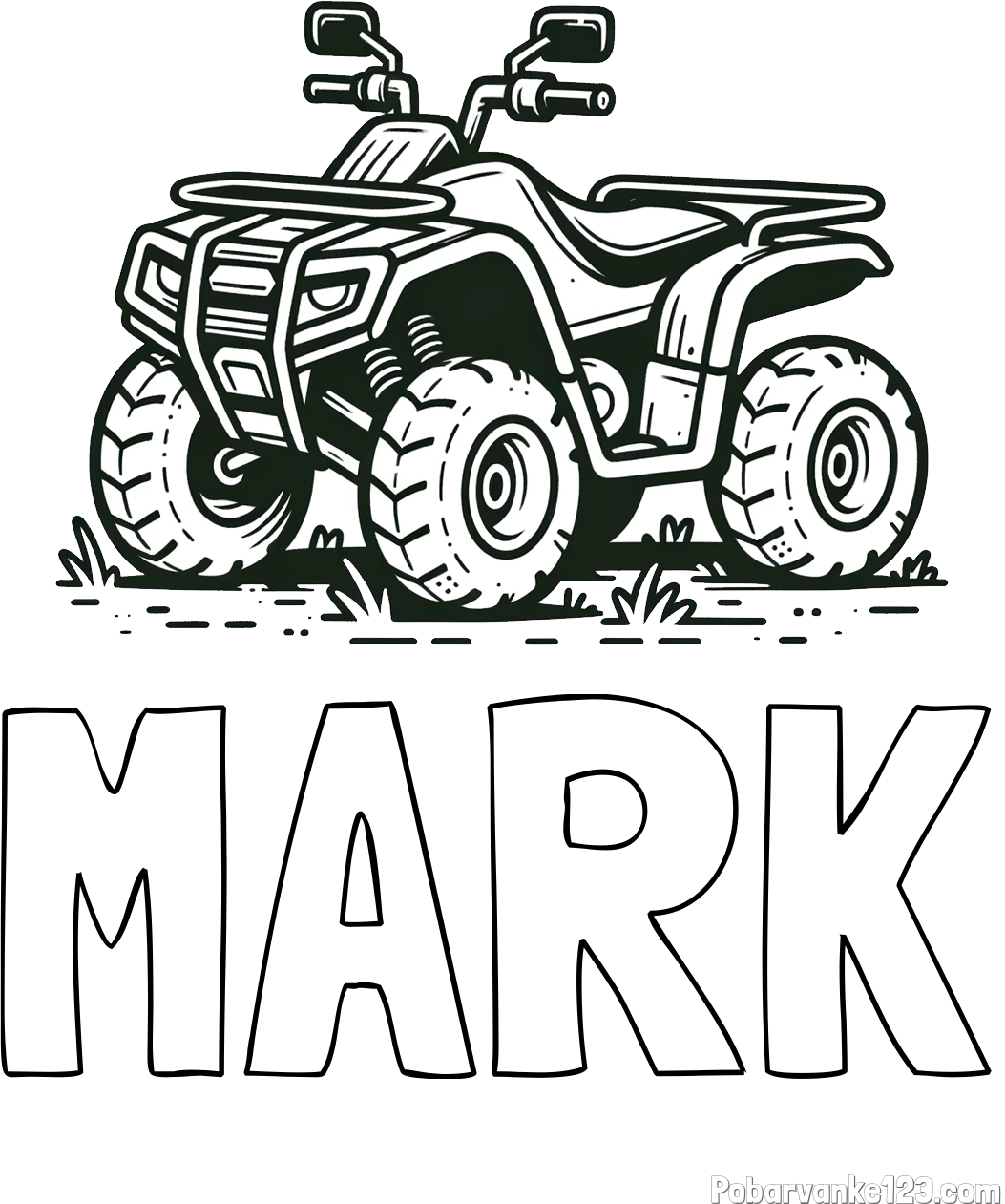 Pobarvanka imena MARK in pobarvanka štirikolesnika