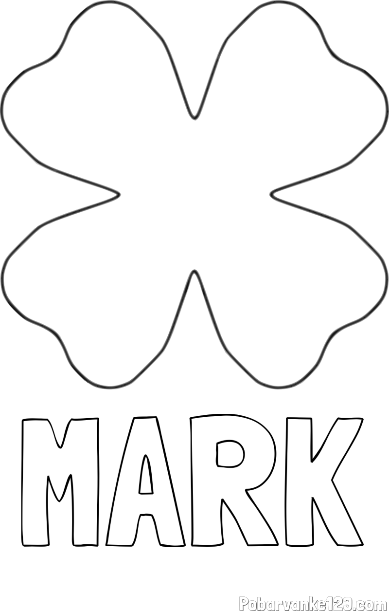 Pobarvanka imena MARK in pobarvanka štiriperesna deteljica