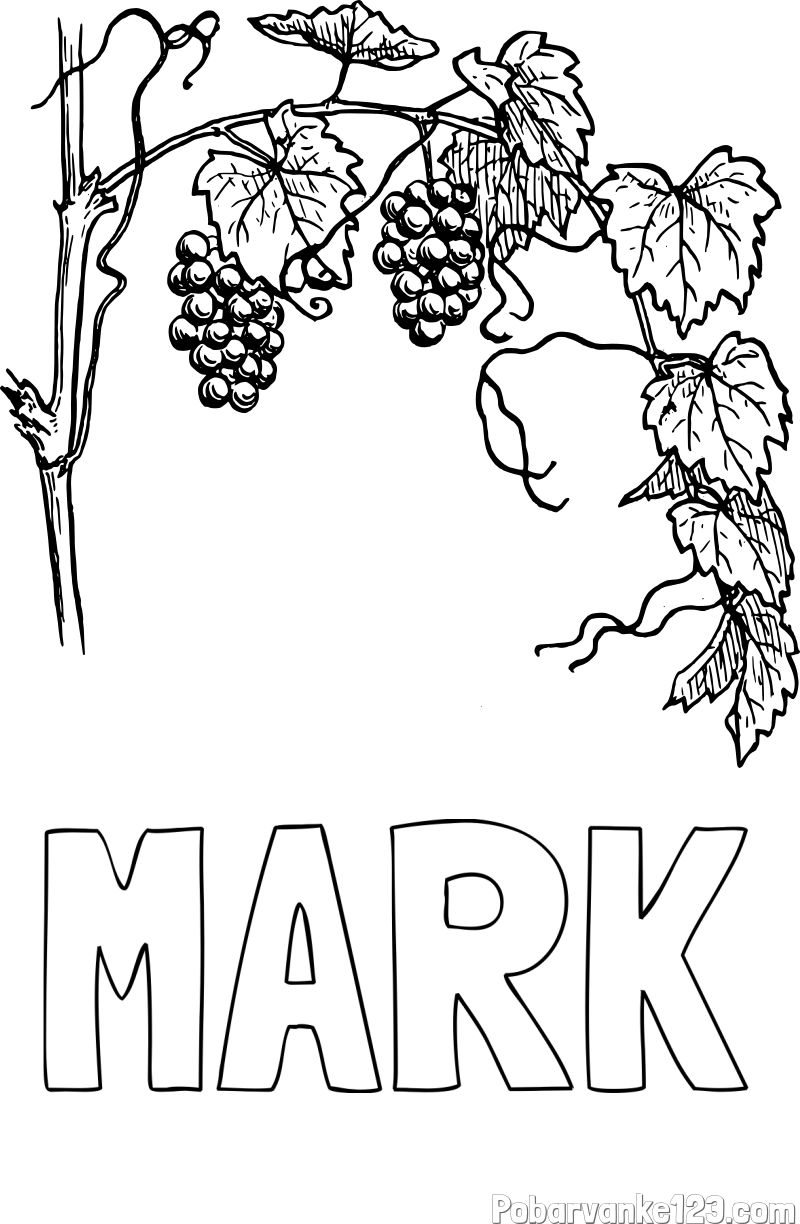 Pobarvanka imena MARK in pobarvanka vinske trte
