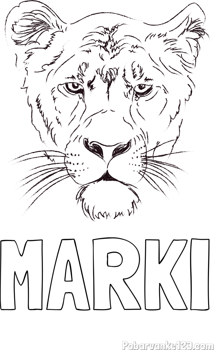 Pobarvanka imena MARKI in pobarvanka levinje