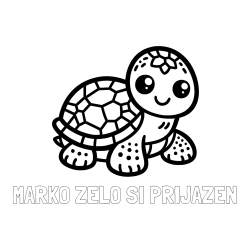 Online izdelana pobarvanka - Pobarvanka imena MARKO ZELO SI PRIJAZEN in otroška pobarvanka želve