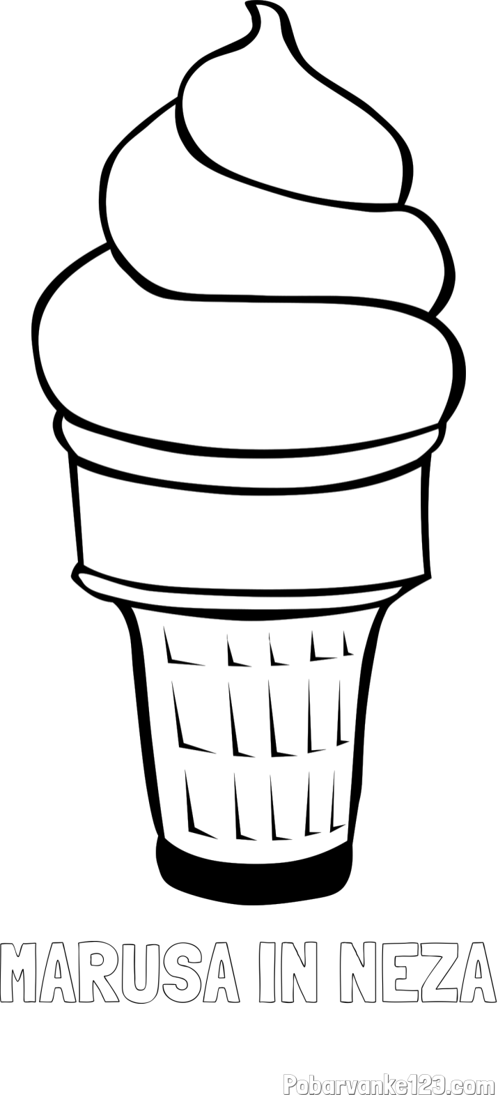 Pobarvanka imena MARUŠA IN NEŽA in pobarvanka sladoled