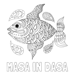 Online izdelana pobarvanka - Pobarvanka imena MASA IN DASA in pobarvanka pisane ribe