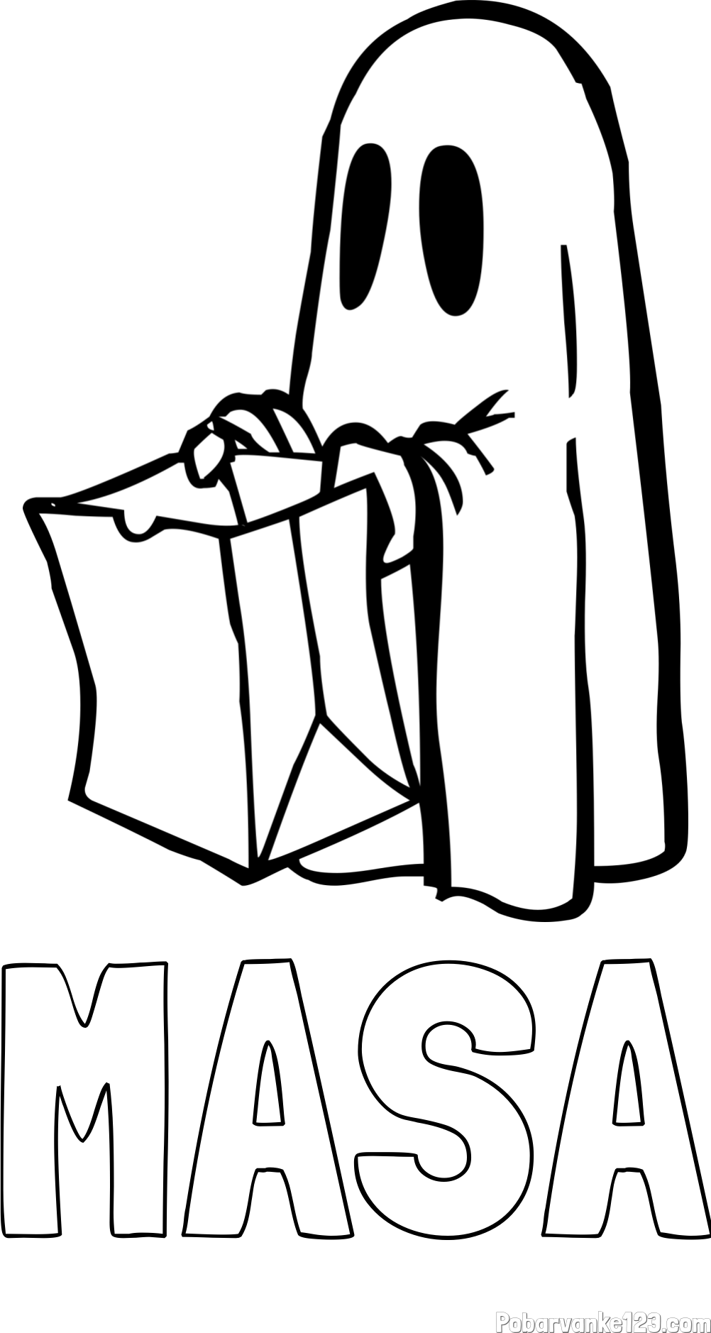 Pobarvanka imena MAŠA in otroška pobarvanka duhca