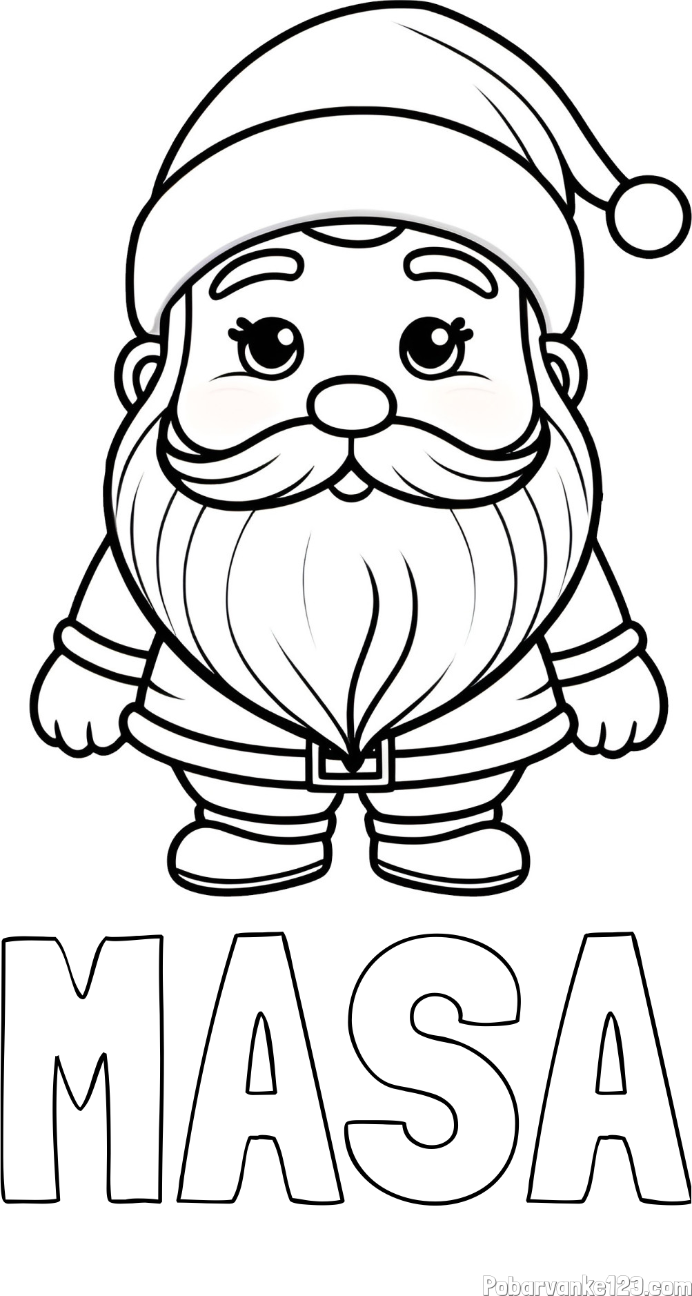 Pobarvanka imena MAŠA in otroška pobarvanka ljubkega Božička
