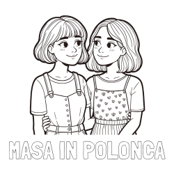 Online izdelana pobarvanka - Pobarvanka imena MAŠA IN POLONCA in pobarvanka dveh najboljših prijateljic