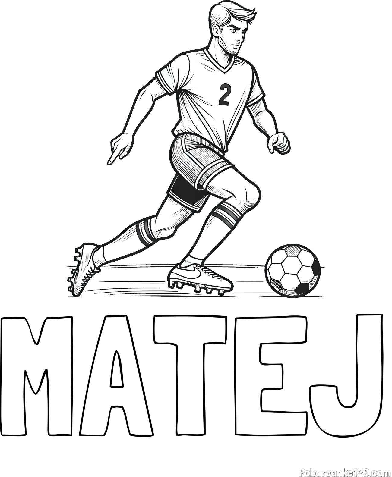 Pobarvanka imena MATEJ in pobarvanka nogometaša