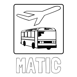 Pobarvanka imena MATIC in avtobus in letalo