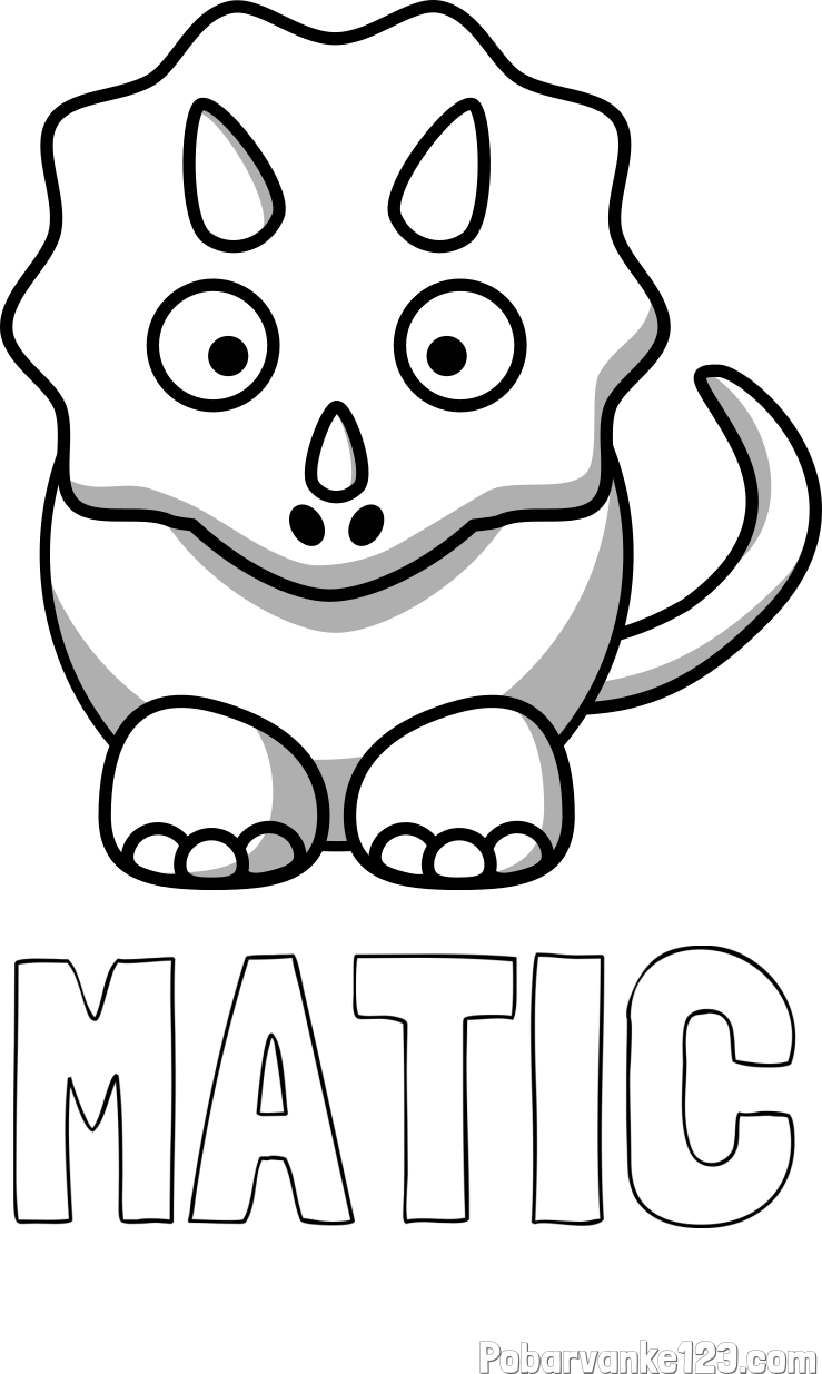 Pobarvanka imena MATIC in pobarvanka dinozavra triceratops