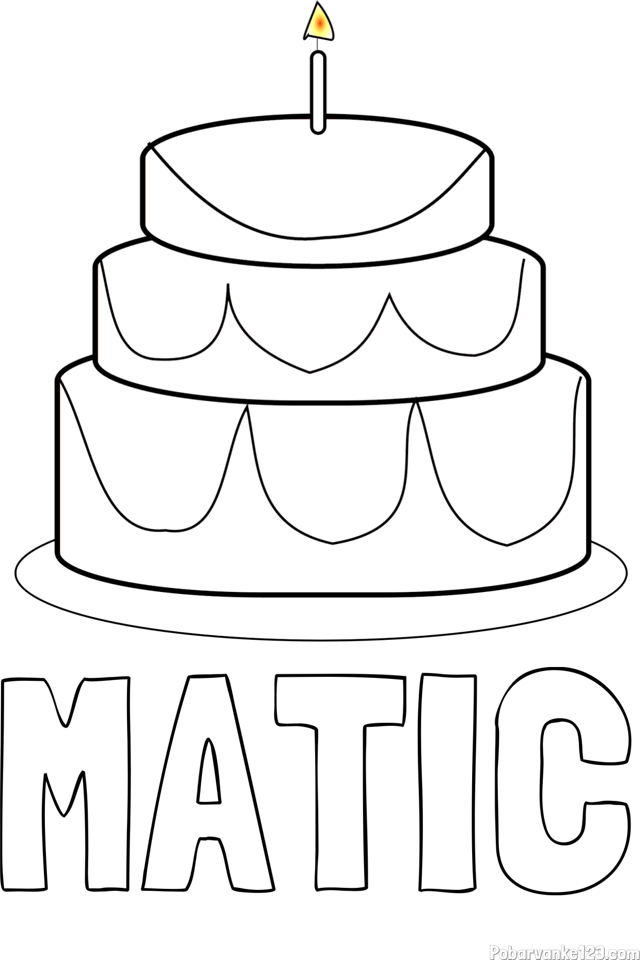 Pobarvanka imena MATIC in pobarvanka poročne torte