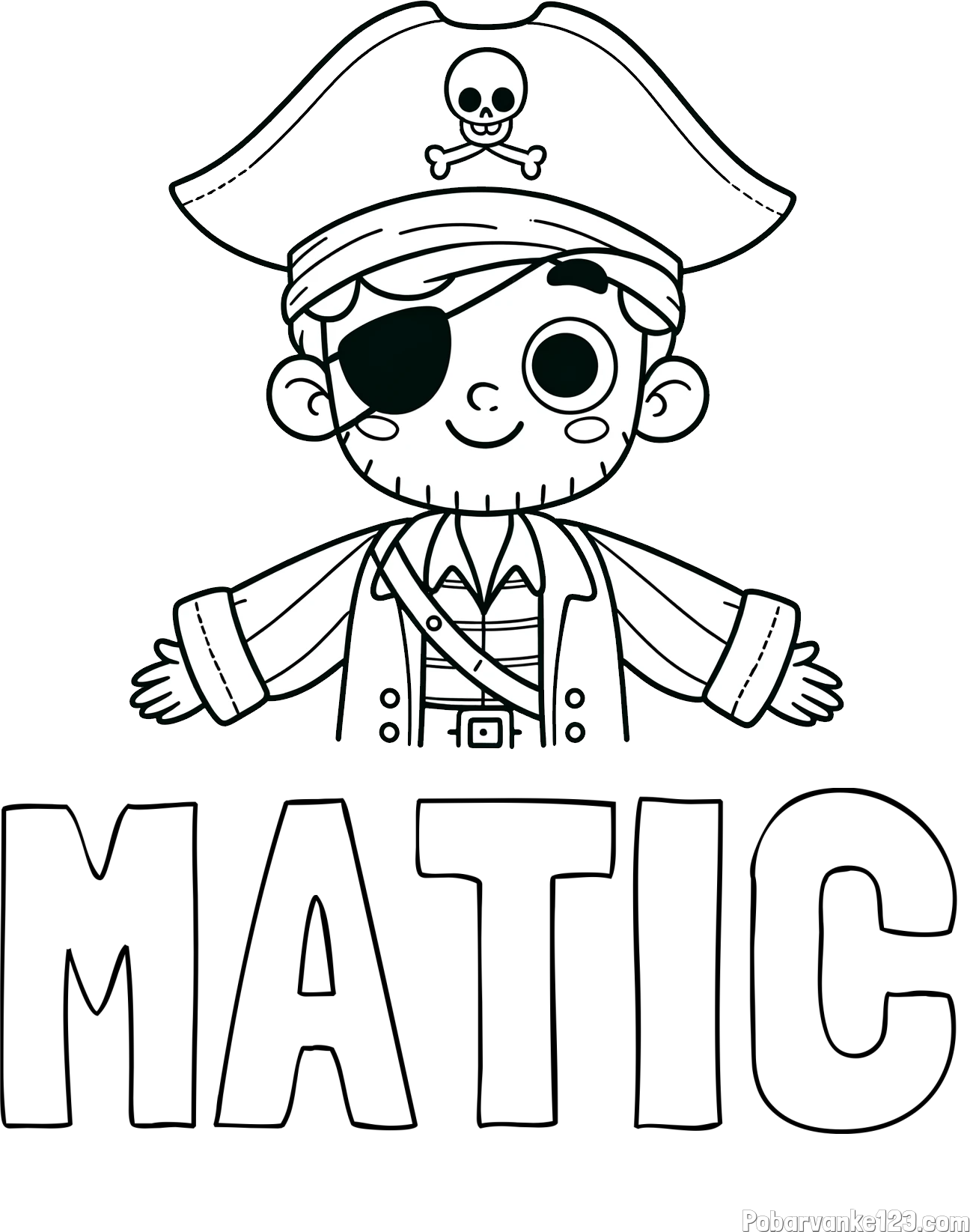 Pobarvanka imena MATIC in pobarvanka prijaznega gusarja