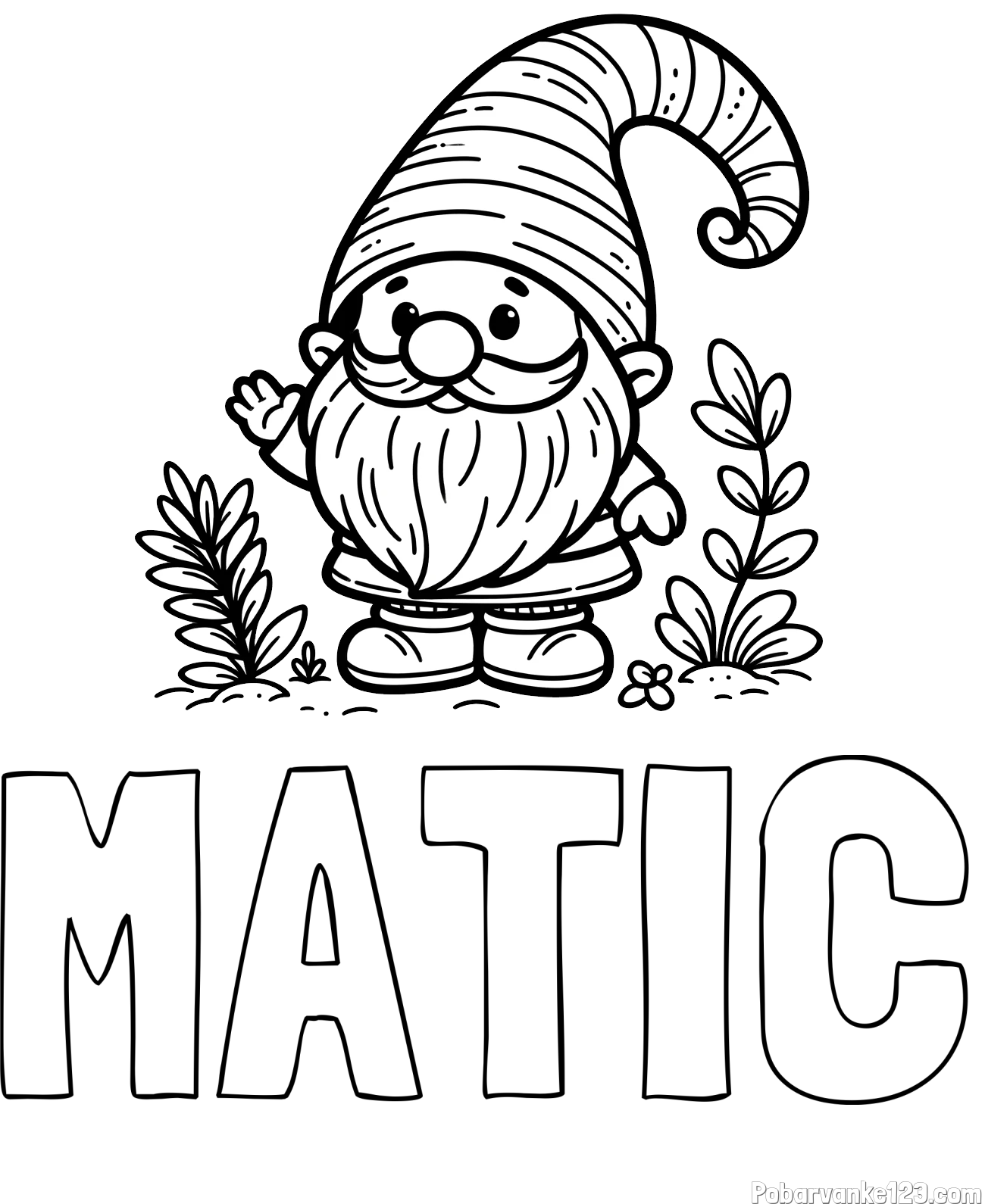 Pobarvanka imena MATIC in pobarvanka prijaznega škrata oz. palčka