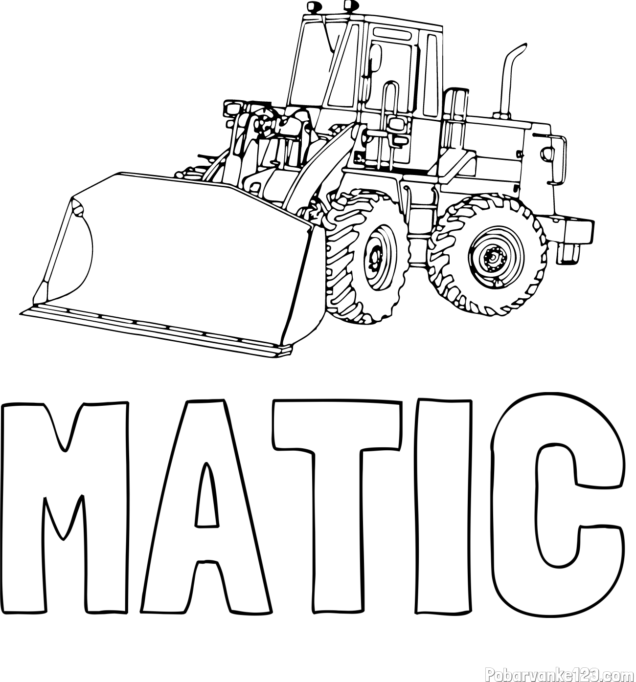 Pobarvanka imena MATIC in pobarvanka velikega bagra