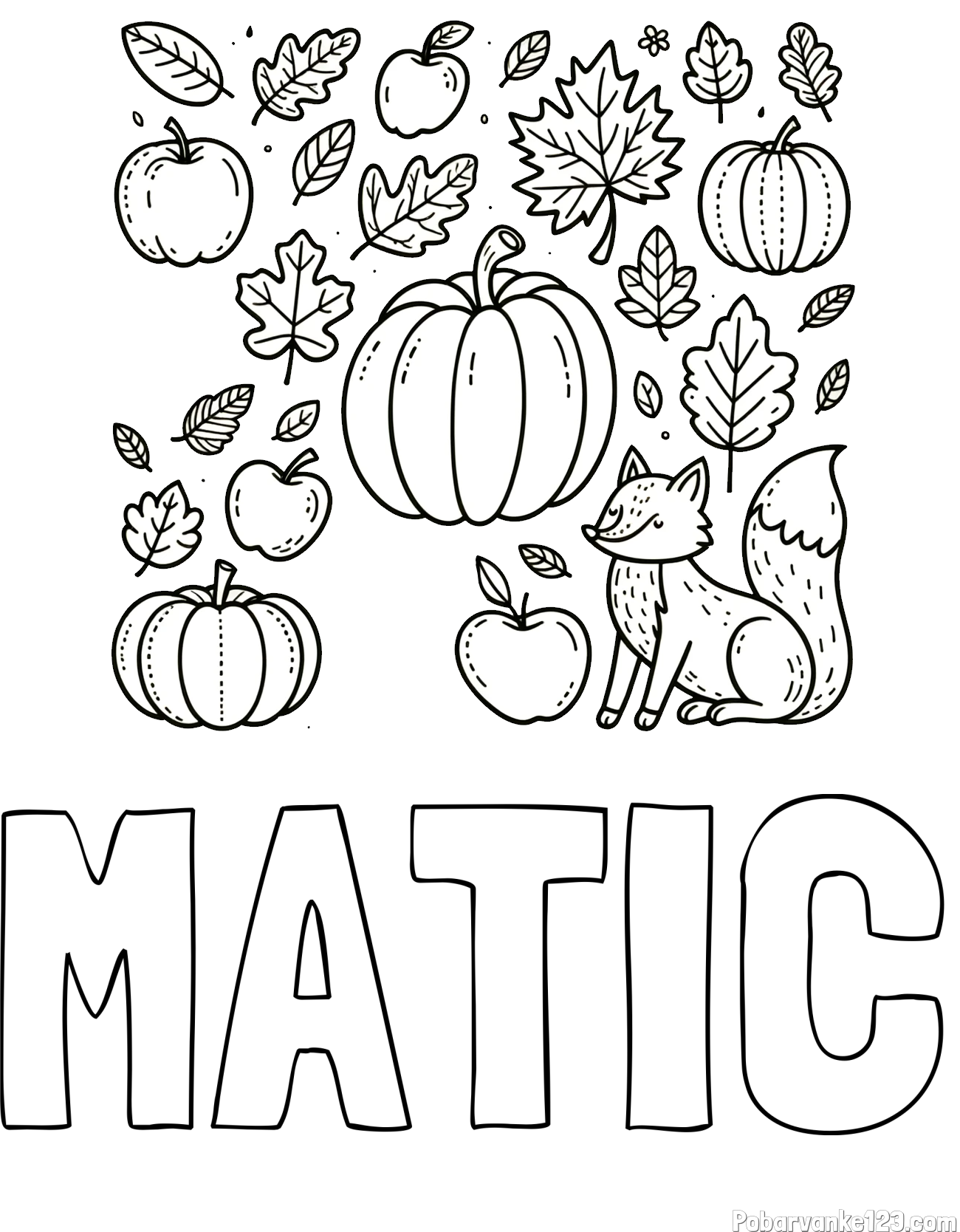 Pobarvanka imena MATIC in pobarvanka z motivom jeseni