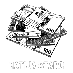 Online izdelana pobarvanka - Pobarvanka imena MATIJA STARC in pobarvanka evrskih bankovcev