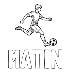 Online izdelana pobarvanka - Pobarvanka imena MATIN in pobarvanka nogometaša v napadu