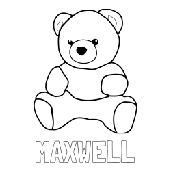 Online izdelana pobarvanka - Pobarvanka imena MAXWELL in pobarvanka medvedka