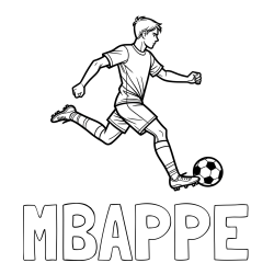 Online izdelana pobarvanka - Pobarvanka imena MBAPPE in pobarvanka nogometaša v napadu