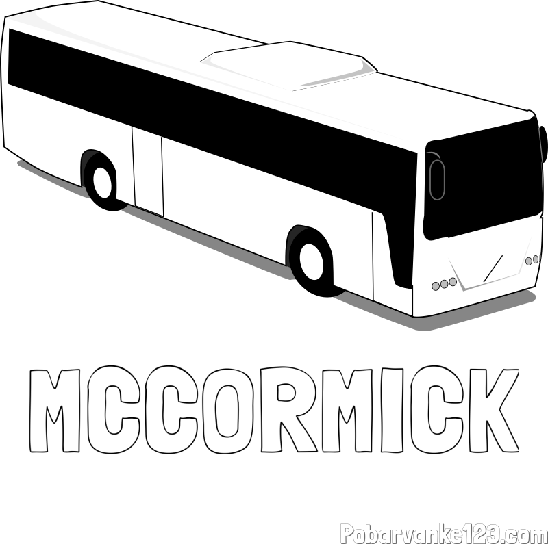 Pobarvanka imena MCCORMICK in pobarvanka velikega avtobusa