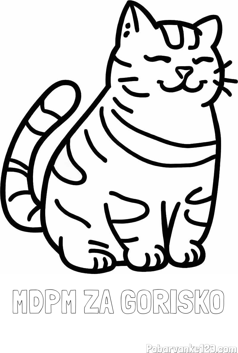 Pobarvanka imena MDPM ZA GORIŠKO in pobarvanka debelušne mačke