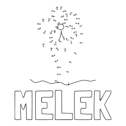Online izdelana pobarvanka - Pobarvanka imena MELEK