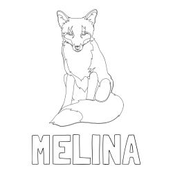 Online izdelana pobarvanka - Pobarvanka imena MELINA in pobarvanka lisice