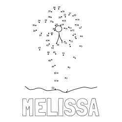 Online izdelana pobarvanka - Pobarvanka imena MELISSA in Črtna pobarvanka cvetlice