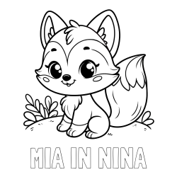 Online izdelana pobarvanka - Pobarvanka imena MIA IN NINA in pobarvanka lisičke