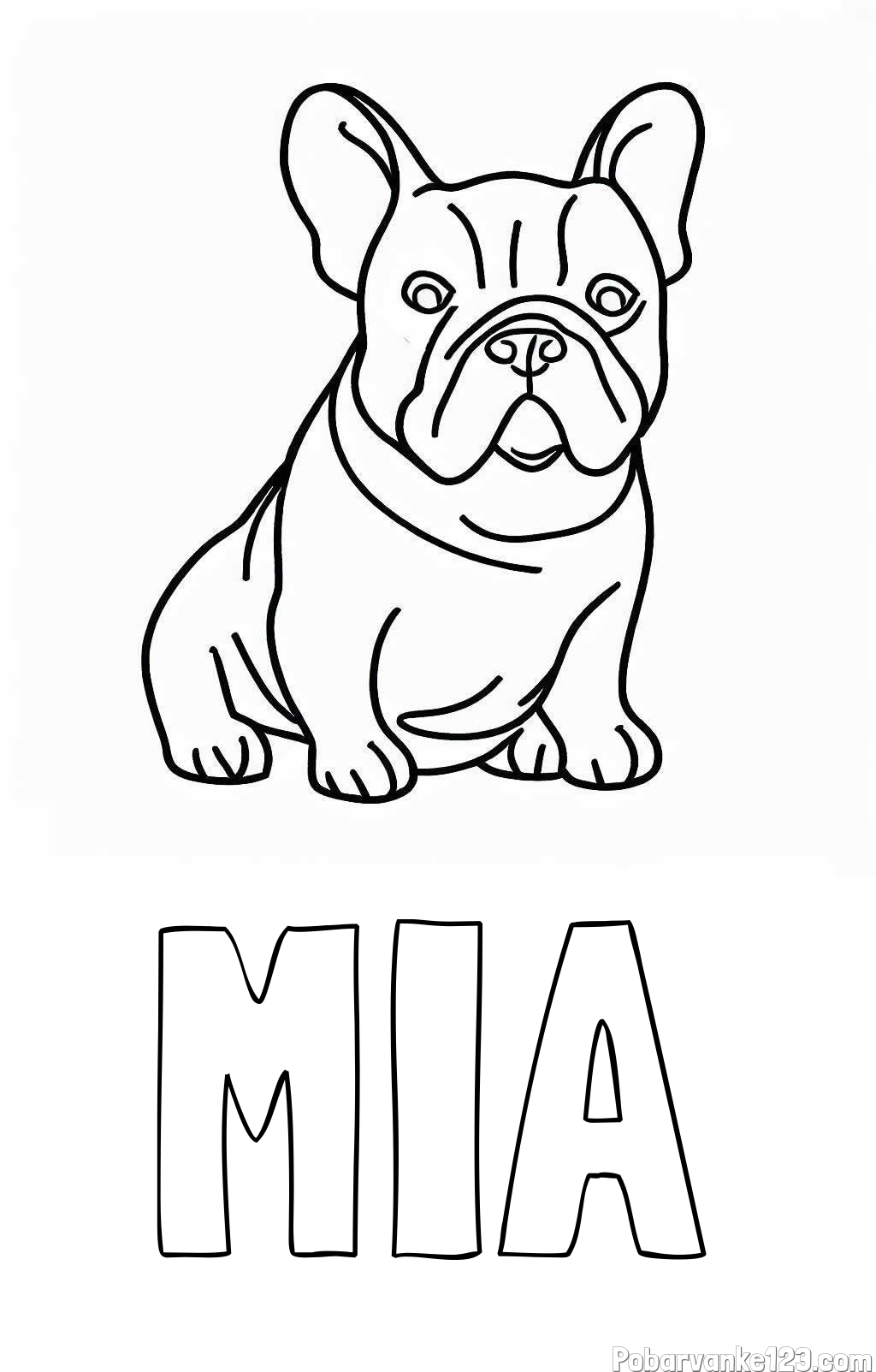 Pobarvanka imena MIA in pobarvanka francoskega buldoga