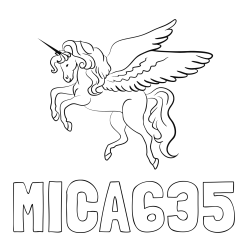 Online izdelana pobarvanka - Pobarvanka imena MICA635 in lepa pobarvanka samoroga