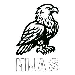 Online izdelana pobarvanka - Pobarvanka imena MIJA S in pobarvanka  majhnega orla