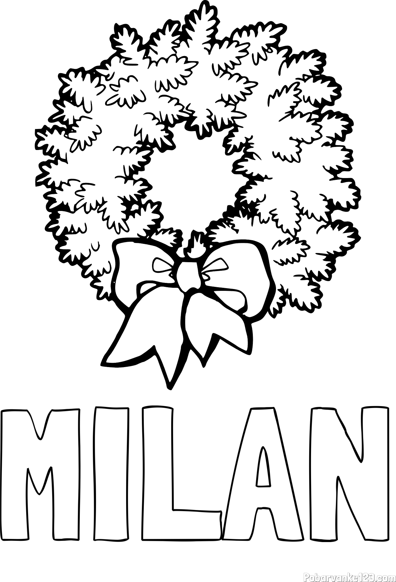 Pobarvanka imena MILAN in adventni venček