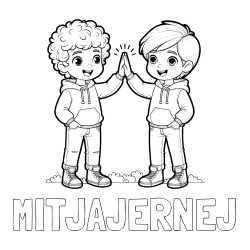 Online izdelana pobarvanka - Pobarvanka imena MITJAJERNEJ in pobarvanka prijatlejev