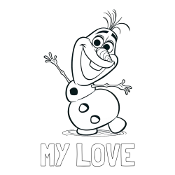 Online izdelana pobarvanka - Pobarvanka imena MY LOVE in pobarvanka Olaf