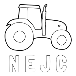 Online izdelana pobarvanka - Pobarvanka imena N E J C in otroška pobarvanka traktorja