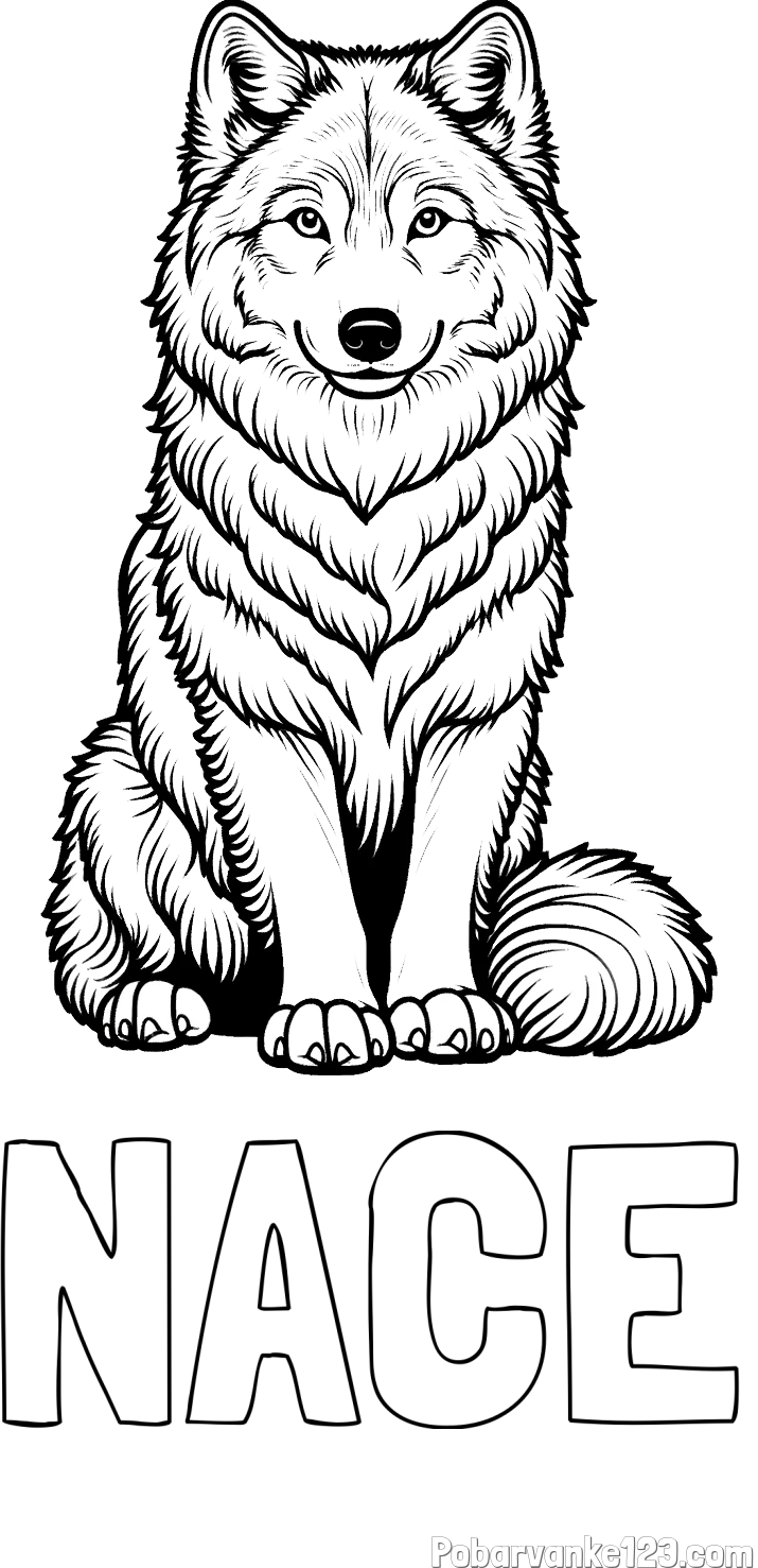 Pobarvanka imena NACE in pobarvanka prijaznega volka