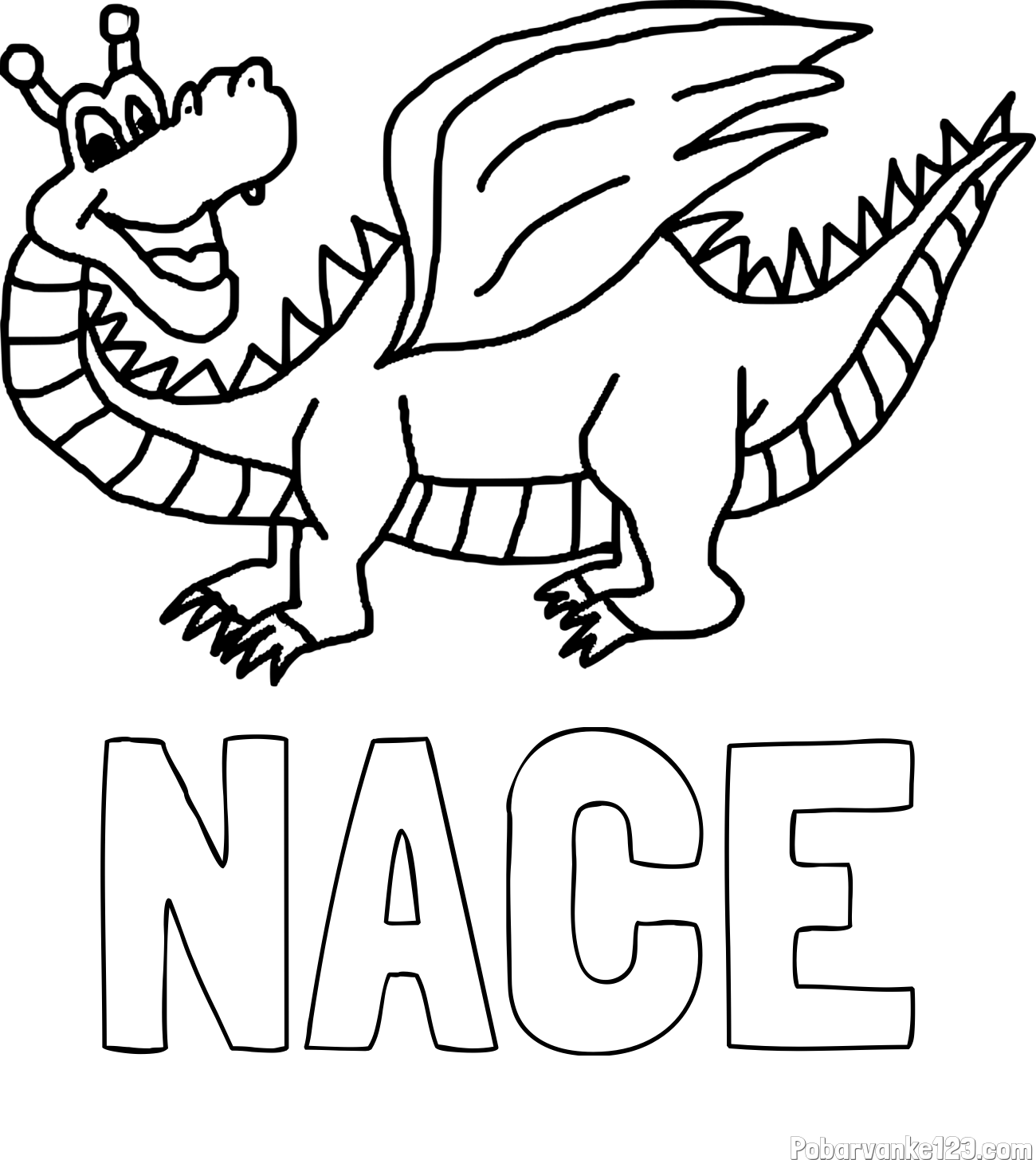 Pobarvanka imena NACE in pobarvanka zmajčka