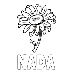 Online izdelana pobarvanka - Pobarvanka imena NADA in pobarvanka lepe sončnice