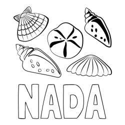 Online izdelana pobarvanka - Pobarvanka imena NADA in pobarvanka različnih školjk