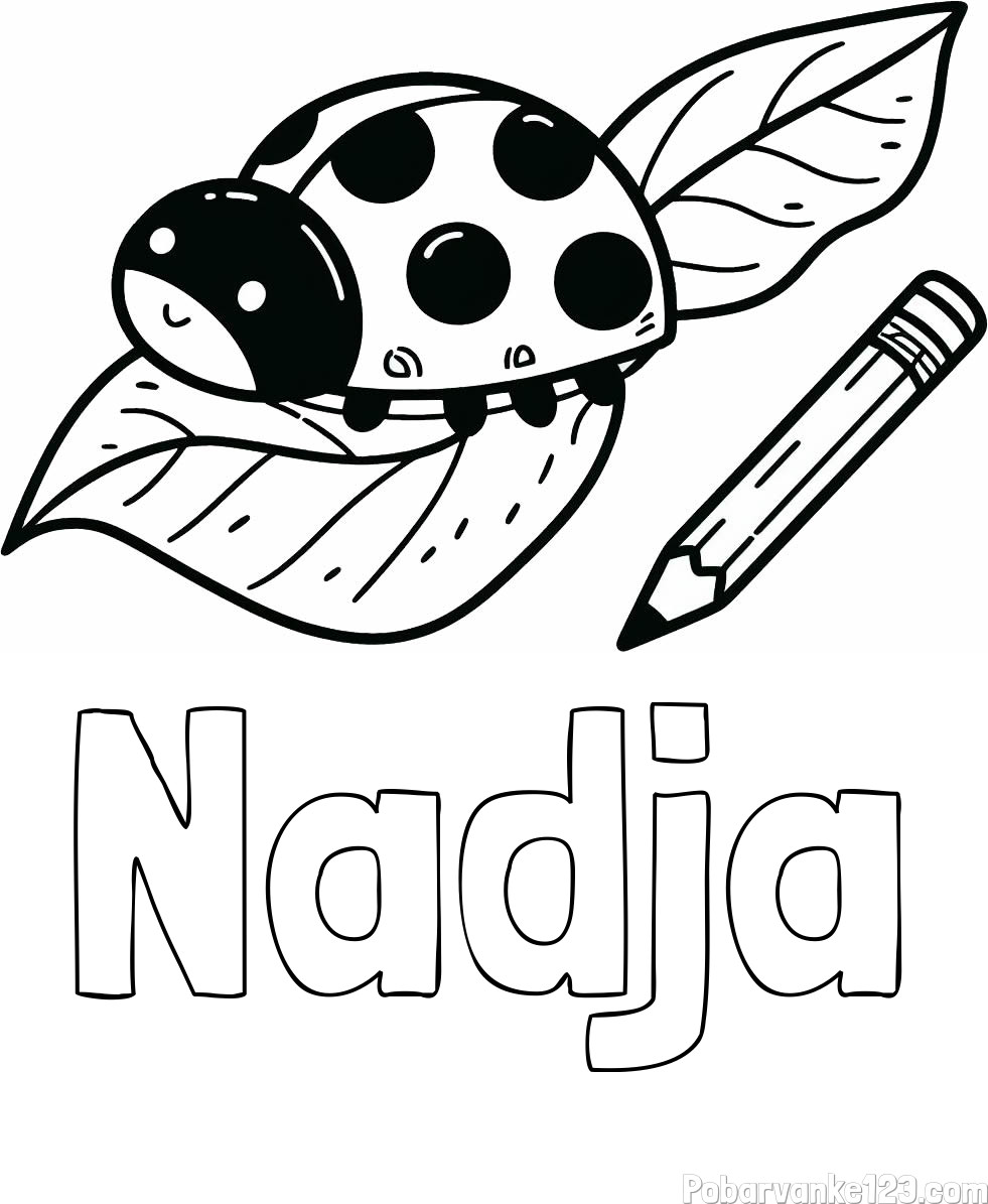 Pobarvanka imena Nadja